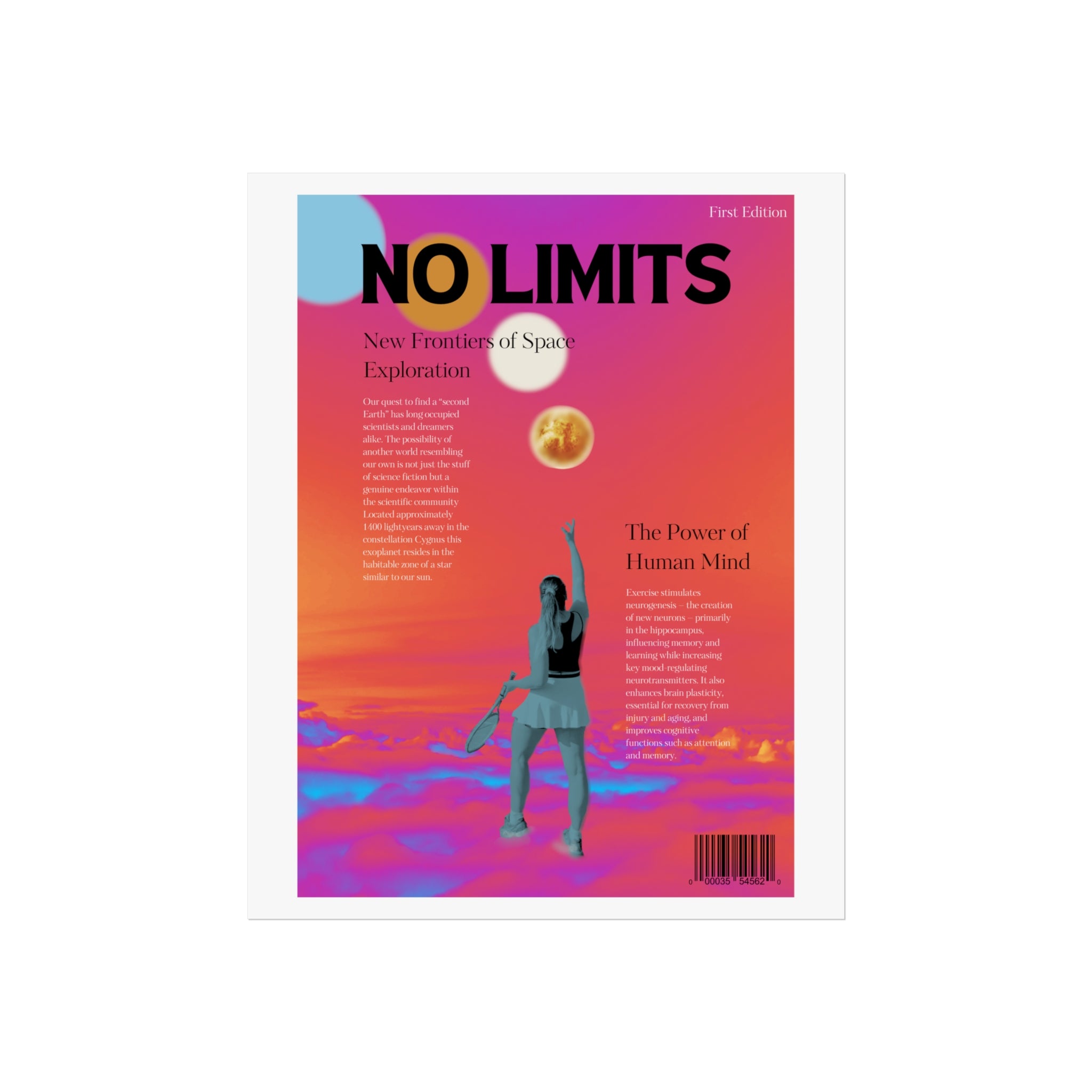 Vibrant Fine Art Posters for Home Decor, Motivational Wall Art, Inspirational Gift, Modern Home Art, No Limits Design