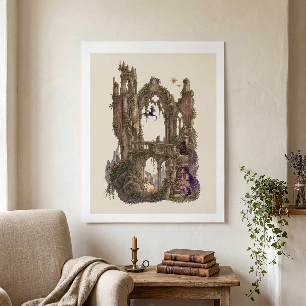 Unframed 16 × 20 inch poster in a cosy reading nook